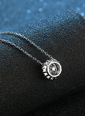 小雏菊锁骨链女1克拉莫桑钻