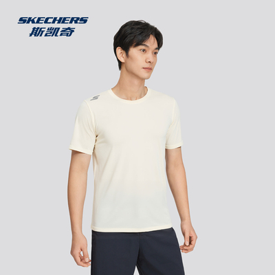 斯凯奇官方outlet男士速干短袖T恤衫日常户外运动圆领纯色简约