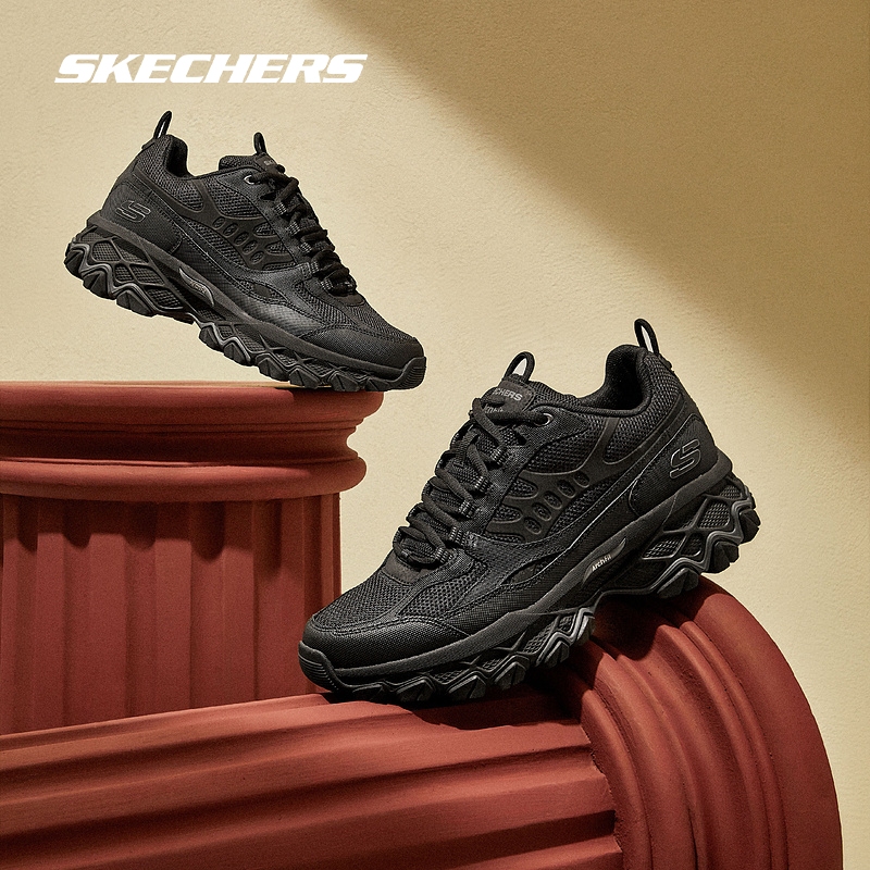 斯凯奇官方outlets男鞋冬季户外老爹鞋网布拼接时尚运动休闲鞋