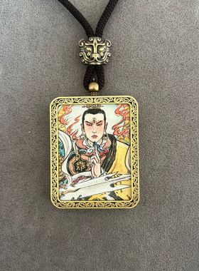 新款唐卡吊坠项链景区纪念品关羽赵公明二郎真君挂件节日礼物礼品