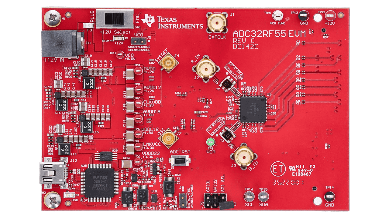 ADC32RF55EVM 低 NSD 双通道 14 位 3GSPS 射频采样 ADC 评估模块 - 图2