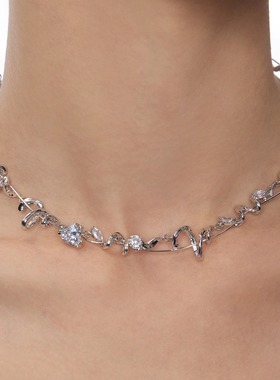 奶油卷项链女轻奢小众气质毛衣链