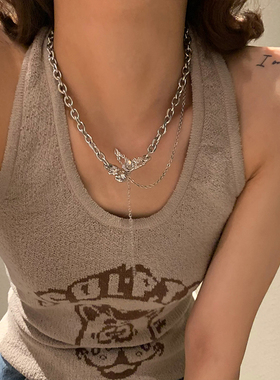 冷淡风熔岩蝴蝶项链女小众高级感