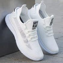 White Flying Loom Sneakers breathable Deodorant Summer Casual Sports Tennis Shoes Men Soft Bottom Non-slip Shoes Man Tide Shoes