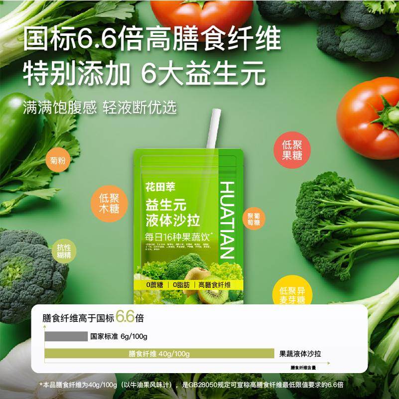 花田萃液体沙拉代餐早餐冲泡即食代餐粉巴西莓粉饱腹食品膳食纤维,淘宝优惠券,粉丝福利购,淘宝优惠卷