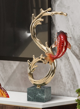 如鱼得水客厅黄铜新中式