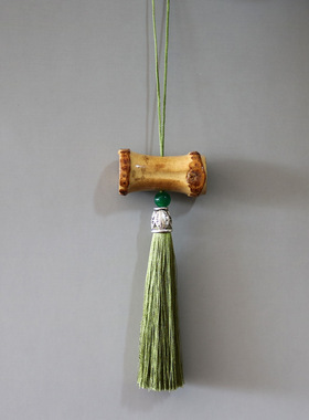 玉珠流苏挂件手工竹节根吊坠配件