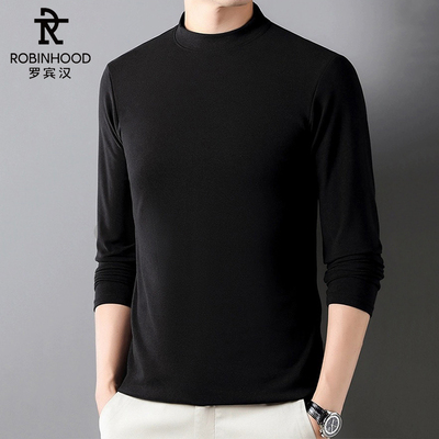 ROBINHOOD/罗宾汉双面德绒圆领打底衫秋冬新款长袖上衣