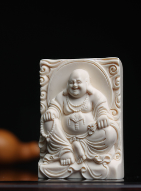 3号弥勒佛鹿角雕刻轻奢小众项链男高级感毛衣项链女生新款潮绳百