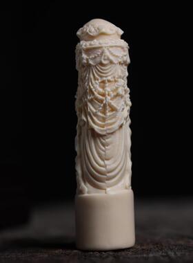 阿弥陀佛圆柱鹿角雕刻生肖守护神本命佛吊坠男女项链配饰品手把件