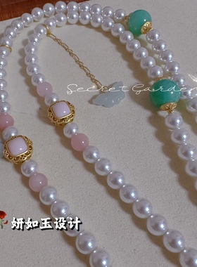 新中式复古民族风甜美少女蝴蝶流苏长款斜挎链项链毛衣链璎珞背云