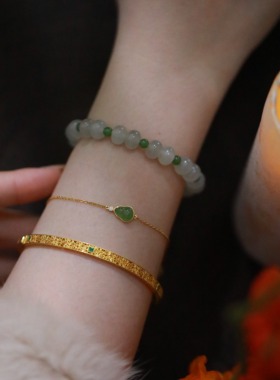 SUMOJEWEL《暮山》新中式复古文艺简约轻奢和田玉手串