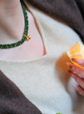 SUMOJEWEL《千福万禄》新中式复古文艺优雅简约危料小米辣锁骨链