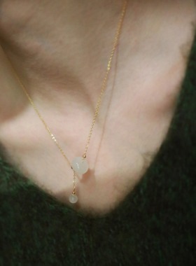 SUMOJEWEL《环佩》白色款新中式文艺风清新淡雅小墩子项链