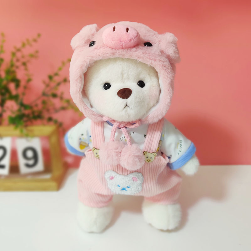 正版伊莉娜小熊手工衣服玩偶teddybear马克龙丽娜熊正品毛绒玩具 - 图3