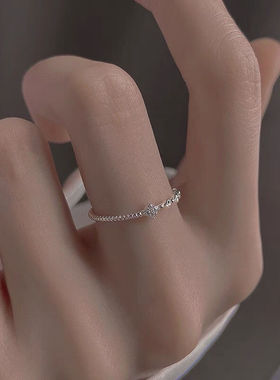 开口小众设计闺蜜925纯银戒指