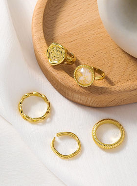 指环韩版戒指食指开口可调节