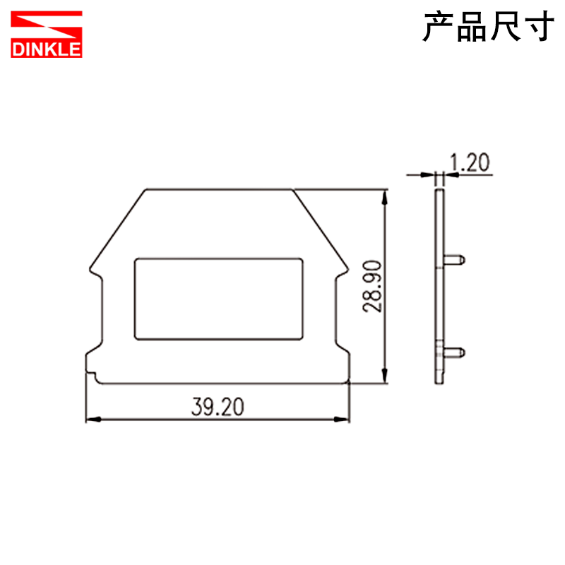 台湾町洋导轨式接线端子排DK系列终端隔板DK4NC配件-图0