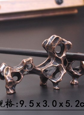 速发日式手工假铜山搁置摆件 茶夹茶匙托配毛笔托架子茶道零置件