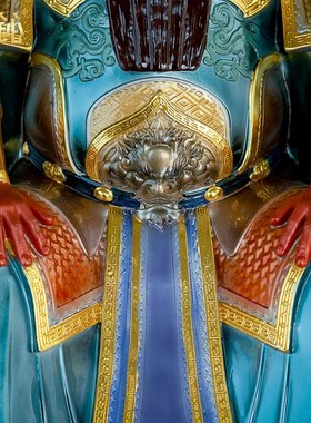 速发武财招爷佛铜像神财关公供奉神像摆羽客厅纯关件关圣君坐像