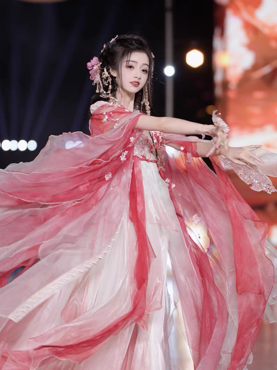 兰若庭柯子裙原创汉服全套十二花神唐制齐胸蝴蝶袖重工刺绣大袖衫 - 图0