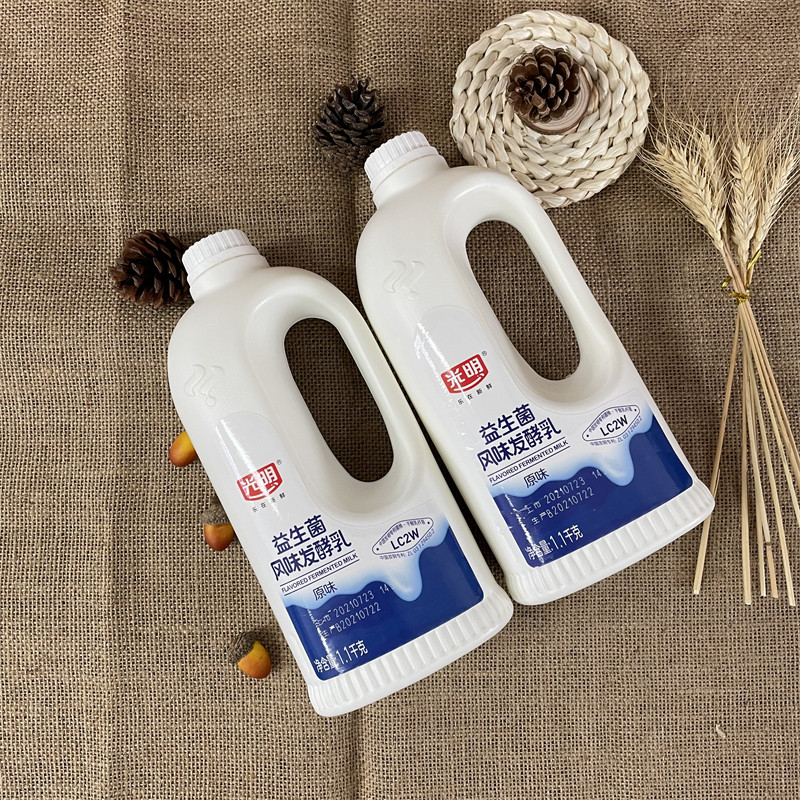 光明益生菌原味风味发酵乳酸奶1.1kg*2桶泡麦片拌水果捞酸奶,淘宝优惠券,粉丝福利购,淘宝优惠卷
