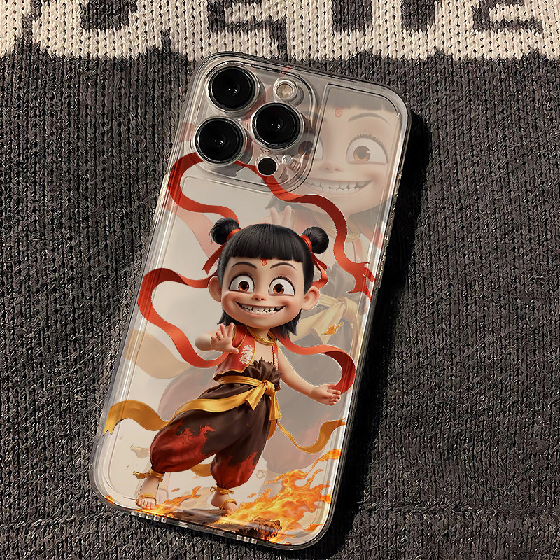 重影小哪吒手机壳苹果16pro华为pura70表情包iPhone15promax小米14哪咤之魔童闹海2vivo可爱OPPO周边13适用12