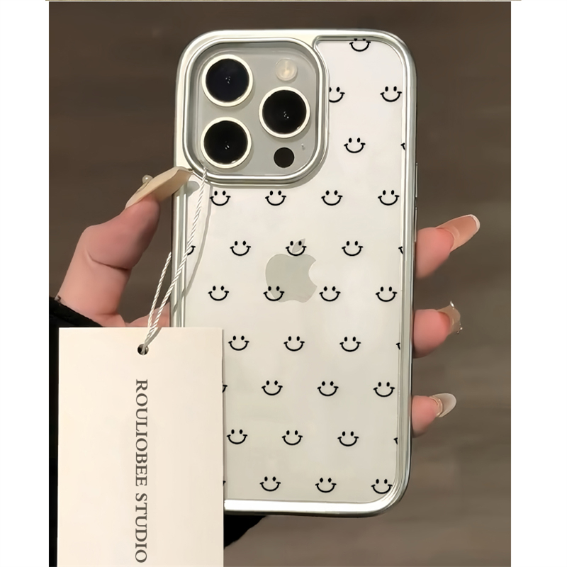 ins极简韩风满屏笑脸适用苹果13手机壳iphone15promax新款14电镀12pro高级感11超火13pro防摔14pro保护套个性