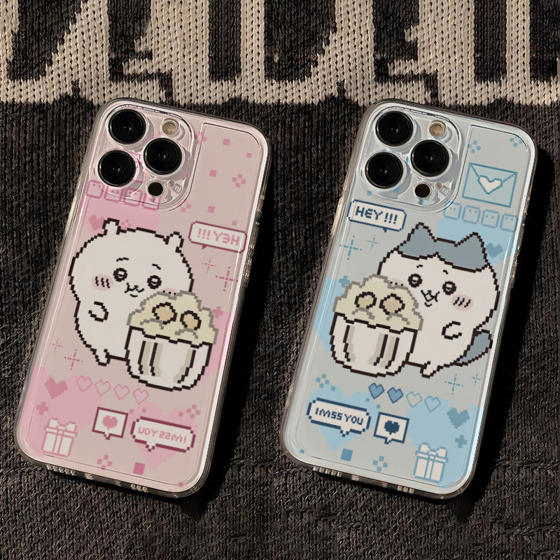 像素风吉伊卡哇适用于苹果13手机壳华为mate60小八iPhone15Promax小米14耳机乌萨奇vivo可爱OPPO透明保护套12