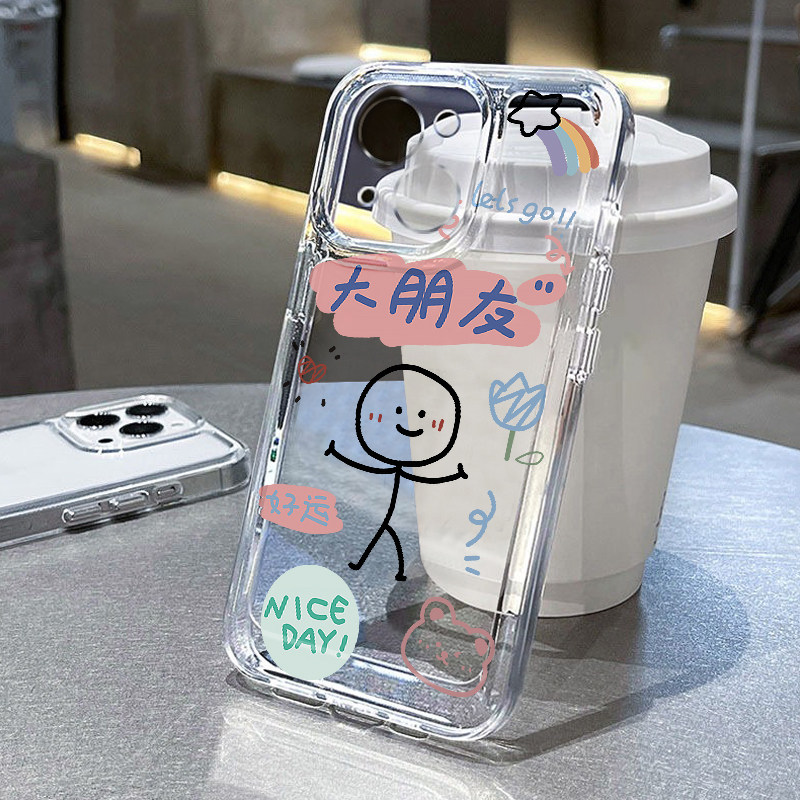大小朋友~趣味情侣iPhone16苹果15promax适用vivoX100新款P70华为mate60小米14手机壳oppo荣耀200硅胶红米K50