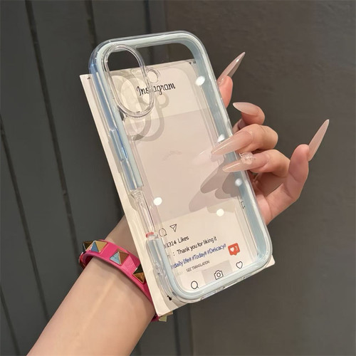 ins高颜值透色适用苹果15promax手机壳iPhone16新款13炫彩三合一12华为P70荣耀400vivoS30小米14红米K80oppo - 图1