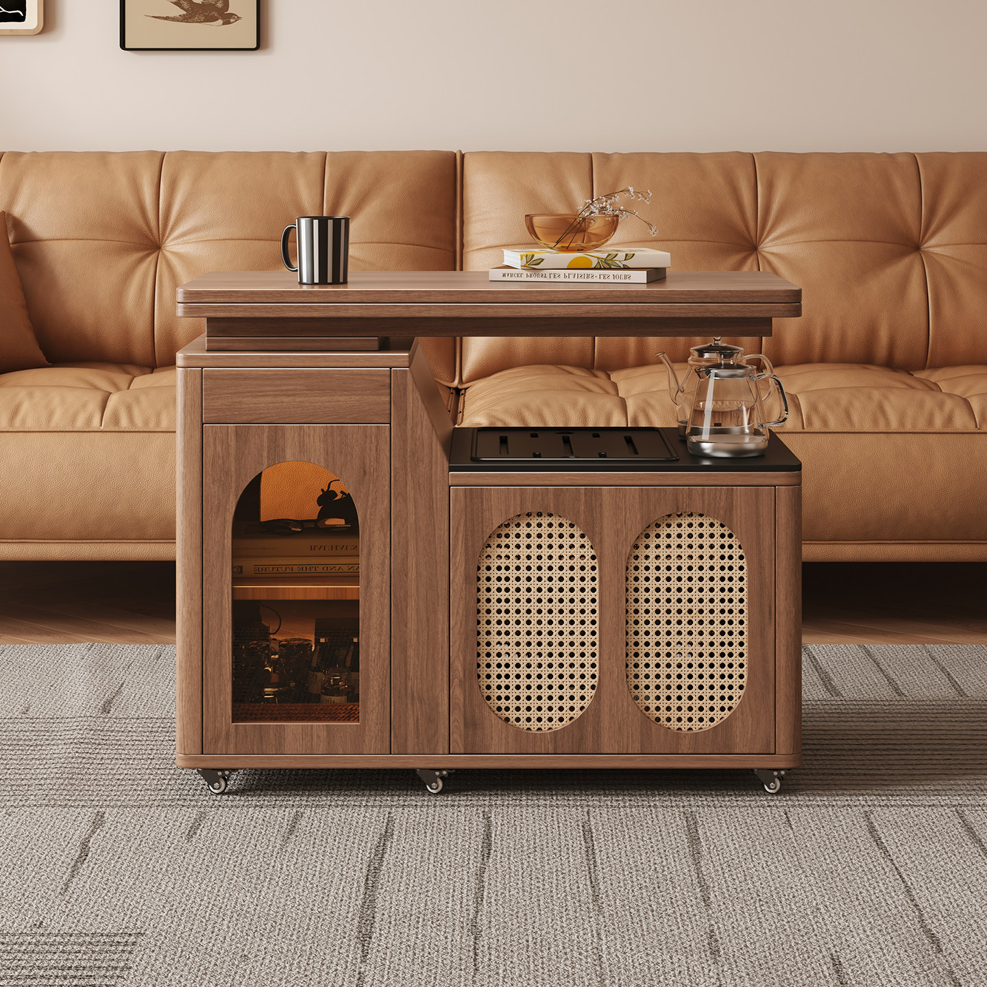 实木移动茶几折叠茶台家用客厅小型一体茶吧机沙发边几阳台小茶车,淘宝优惠券,粉丝福利购,淘宝优惠卷