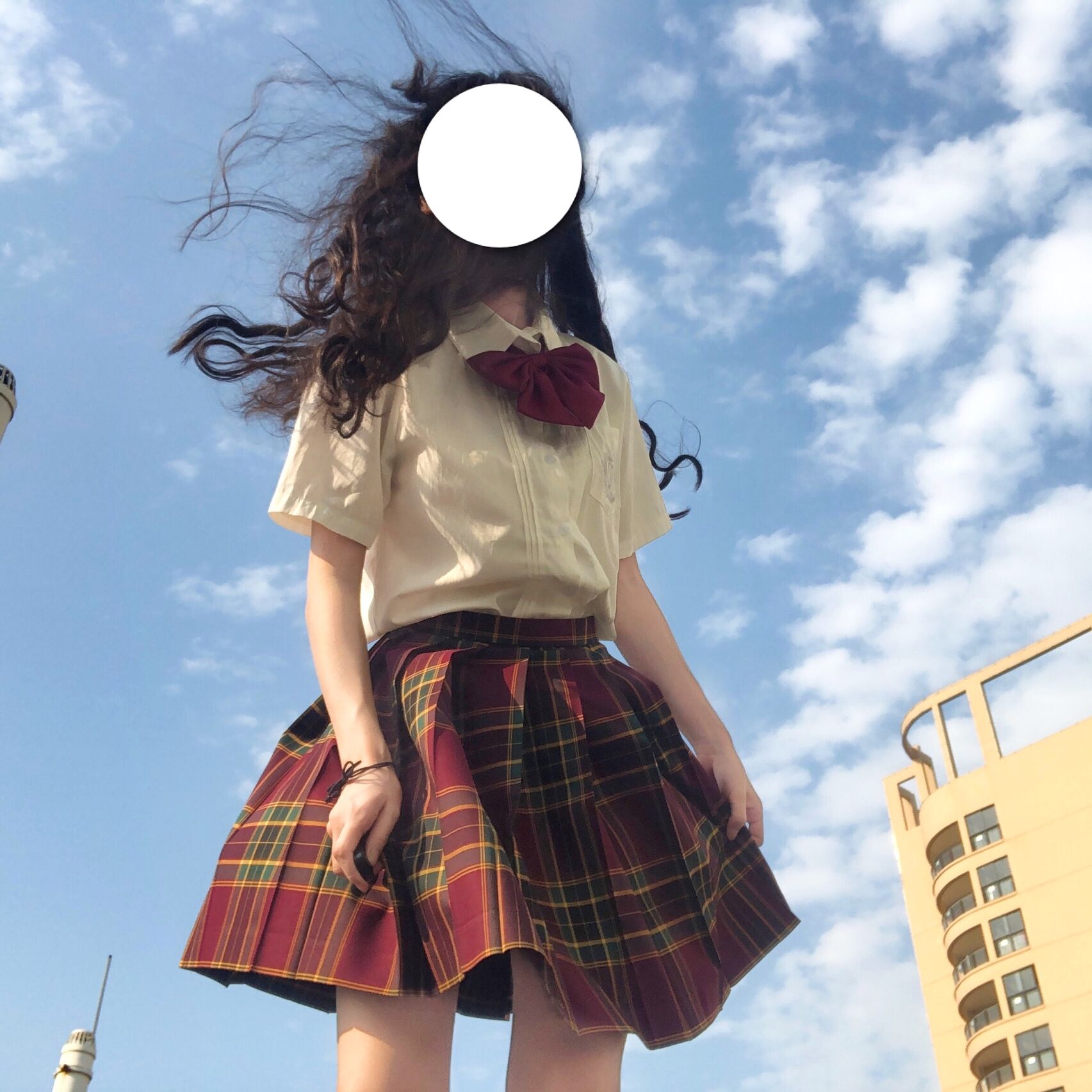 原创正版山楂树JK制服学院风套装班服春秋格裙百褶裙学生半身裙女