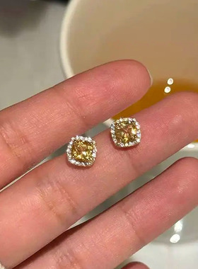 复古小众高级耳饰时尚轻奢方糖耳钉百搭设计款饰品优雅独特设计女