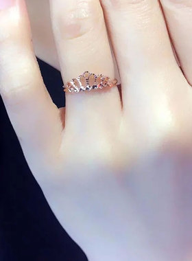 俄罗斯585紫金戒指女款轻奢精致时尚简约设计感小众礼物气质百搭