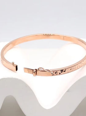 俄罗斯585紫金手镯女款时尚镀14K玫瑰金满天星手镯轻奢小众高级感