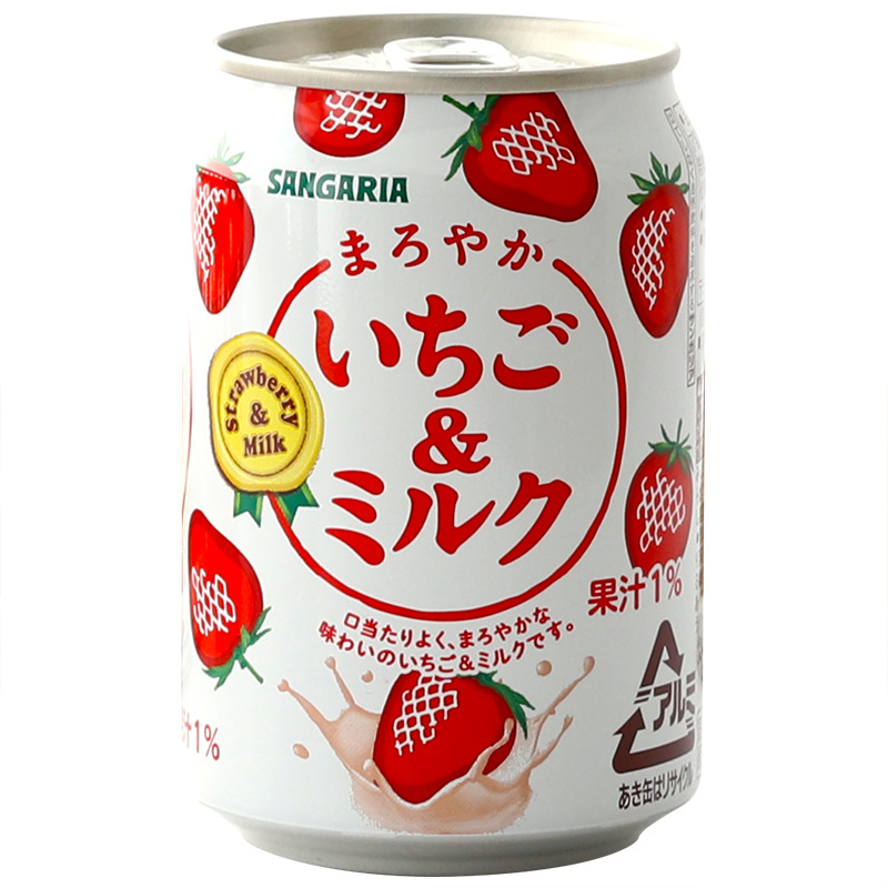 日本进口SANGARIA三佳利草莓牛奶饮料高颜值果汁风味饮品275ml/瓶 - 图3