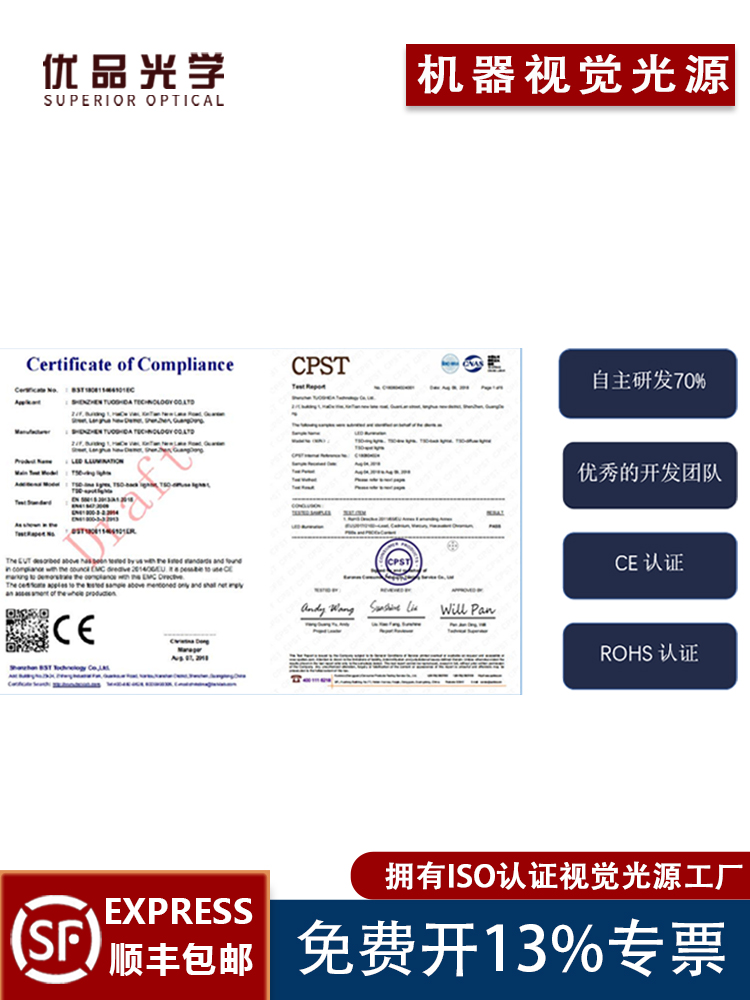 工业相机显微镜机器视觉外观缺陷检测Mark定位高亮度均匀同轴光源 - 图0