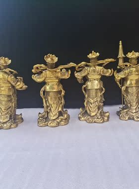 纯铜四大天王金刚佛像四大金刚神像客厅家居装饰品金刚护发铜佛像