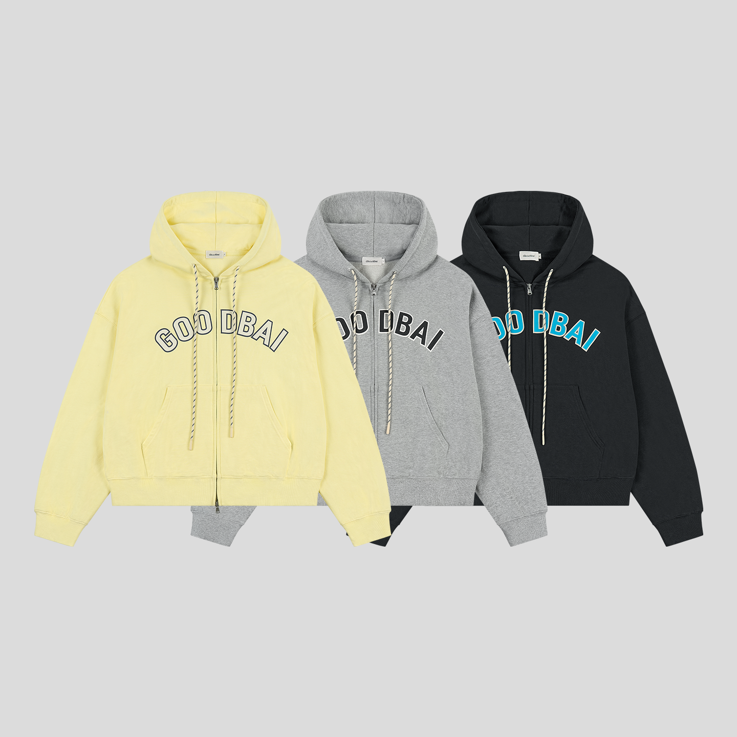 GOODBAI新款撞色logo印花oversize休闲连帽拉链卫衣外套男女同款,淘宝优惠券,粉丝福利购,淘宝优惠卷