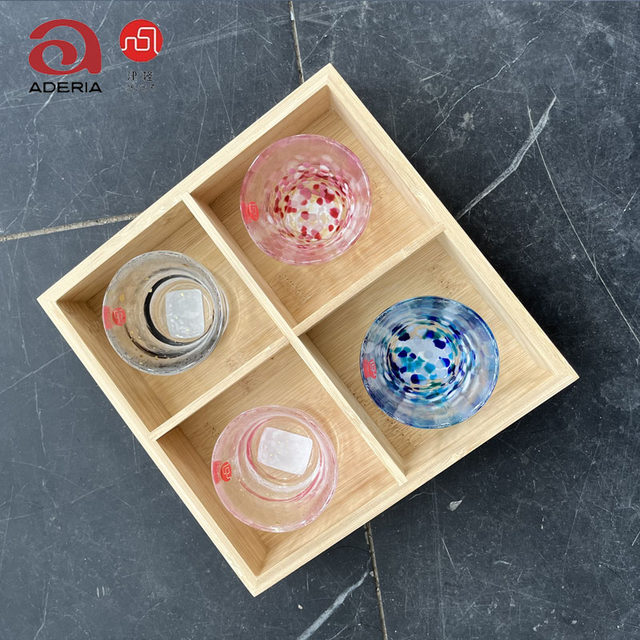 Aderia sake cup four seasons wine glass Tsugaru glass
