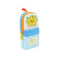 Contrast color star patch pencil bag 2025 new cute high-value student special large capacity ins style splicing color not to collide stationery bag pencil case junior high school students use girls stationery storage bag
