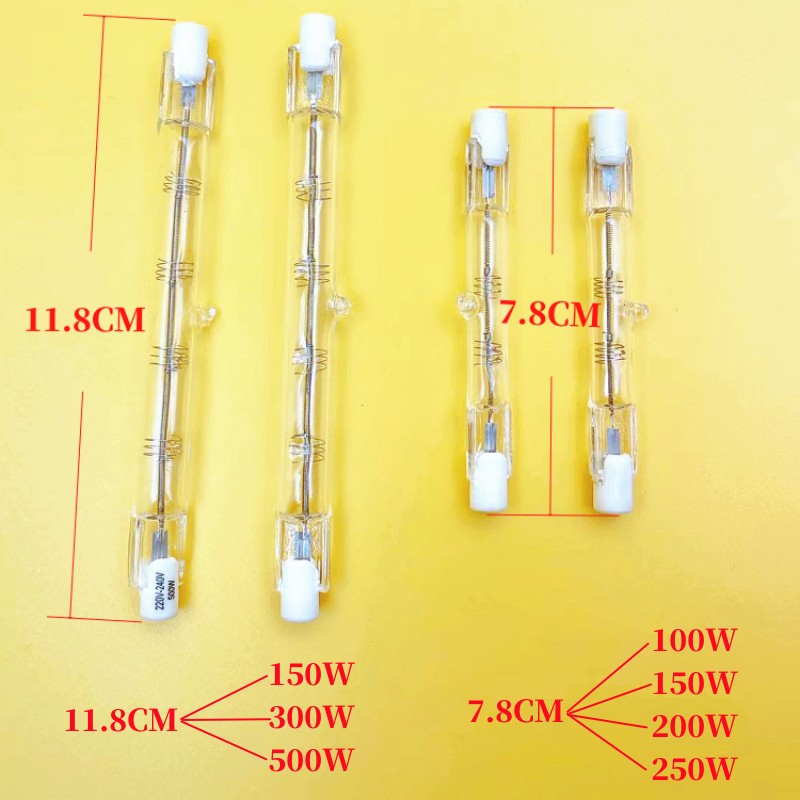 双端顶式R7S 100/150/200/300/500瓦W碘钨卤钨丝灯管箱耐高温灯管 - 图2