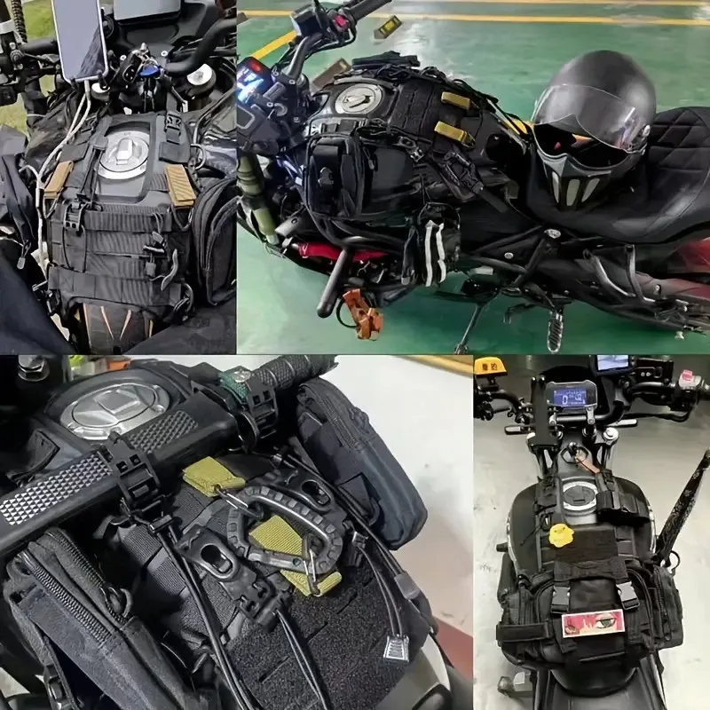 摩托车放东西神器摩托车油箱包挂载底座侧边后座包挂载马甲装备 - 图1