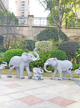 户外大型仿真大象玻璃钢雕塑公园林景观草坪庭院门口室外装饰摆件