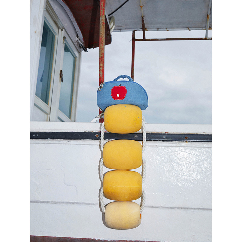 Tagi.《i》想象苹果鼓鼓可爱防水便携收纳牛仔旅行化妆包,淘宝优惠券,粉丝福利购,淘宝优惠卷