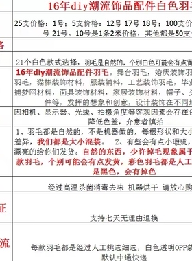 包邮45款直销白色羽毛DIY手工羽毛服装辅料饰品配件材料热销产品