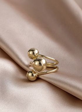 新品欧美风戒指女气质星球食指戒质感不规则几何型夸张指环ins潮