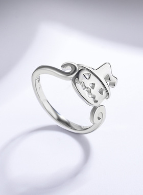 新品欧美万圣节女巫帽子扫把鬼怪南瓜镂空简约戒指时尚个性指环