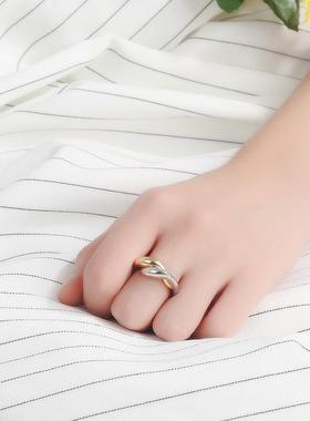 新品戒指女ins风叠戴时尚扭线波浪指环个性开口创意潮嘻哈食指戒